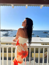Floral Print Vacation Tube Long Dress